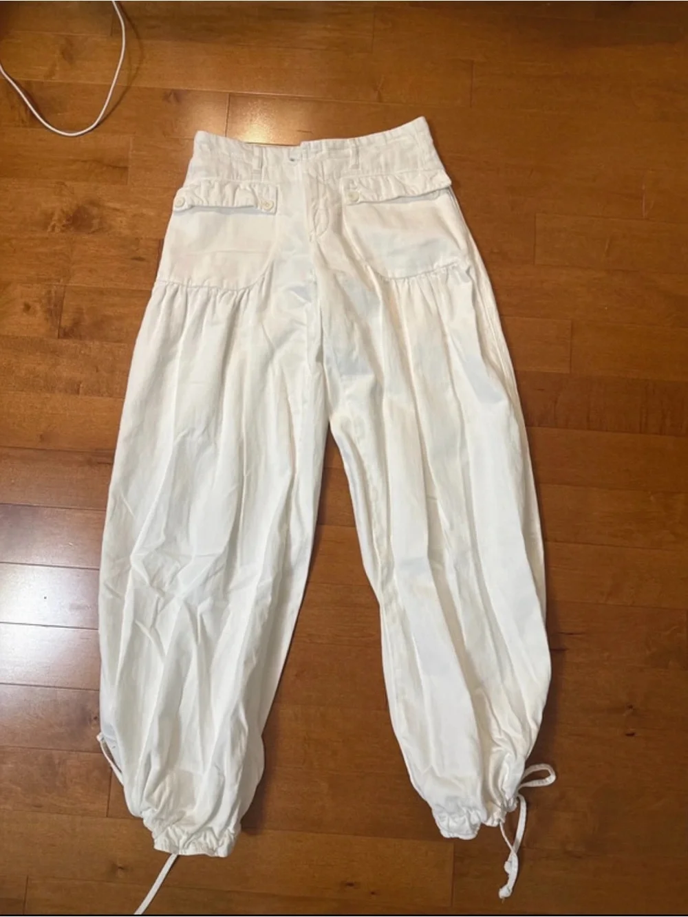 Free People White Balloon Pants